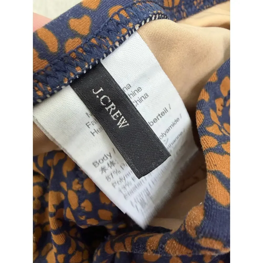 J.Crew Ruched bandeau one-piece Swimsuit in spot-on print Size 14